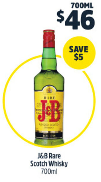 Woolworths J&B Rare Scotch Whisky 700ml offer