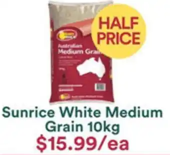 WHOLEFARMS Sunrice White Medium Grain 10kg offer