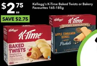 Ritchies Kellogg's K-Time Baked Twists or Bakery Favourites 165-185g offer