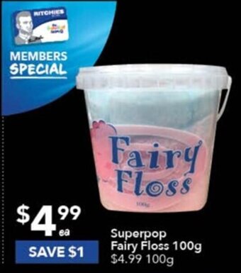 Ritchies Superpop Fairy Floss 100g offer