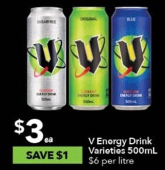 Ritchies V Energy Drink Varieties 500mL offer