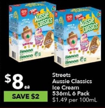 Ritchies Streets Aussie Classics Ice Cream 536mL 6 Pack offer
