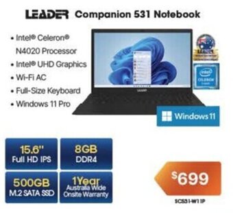 Leader Computers LEADER Companion 531 Notebook offer