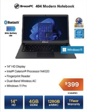 Leader Computers BreezePC_404 Modern Notebook offer