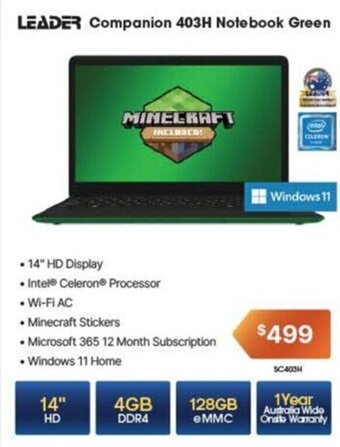 Leader Computers LEADER Companion 403H Notebook Green offer