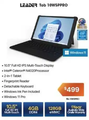 Leader Computers LEADER Tab 10W5PPRO offer
