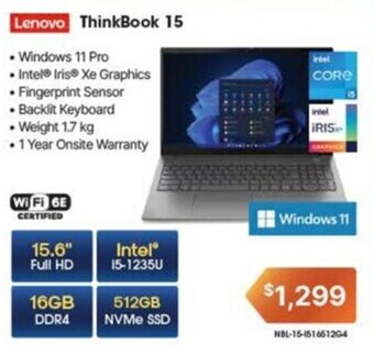 Leader Computers Lenovo ThinkBook 15 offer