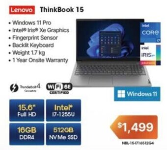 Leader Computers Lenovo ThinkBook 15 offer