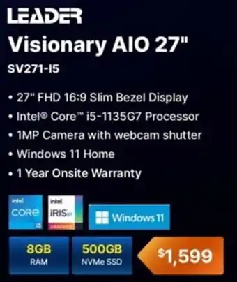 Leader Computers LEADER Visionary AIO 27" offer