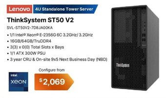 Leader Computers Lenovo 4U Standalone Tower Server ThinkSystem ST50 V2 offer