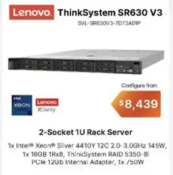 Leader Computers Lenovo ThinkSystem SR630 V3 SVL-SR630V3-7D73A01P offer