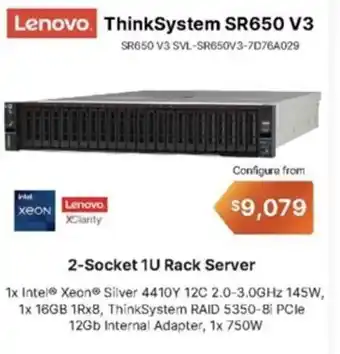 Leader Computers Lenovo ThinkSystem SR650 V3 SR650 V3 SVL-SR650V3-7D76A029 offer