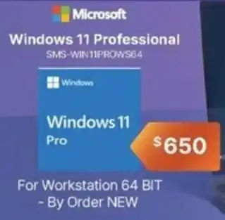 Leader Computers Microsoft Windows 11 Professional SMS-WINTIPROWS64 For Workstation 64 BIT offer