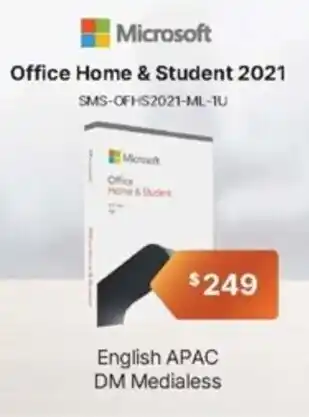 Leader Computers Microsoft Office Home & Student 2021 English APAC DM Medialess offer