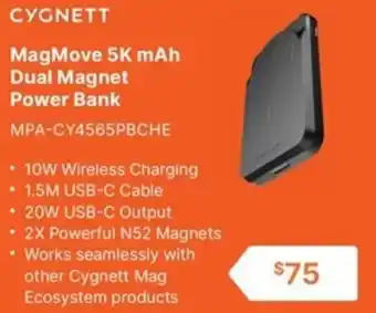 CYGNETT MagMove 5K mAh Dual Magnet Power Bank MPA-CY4565PBCHE
