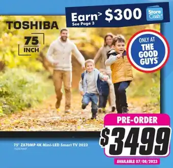 The Good Guys TOSHIBA 75" Z870MP 4K Mini-LED Smart TV 2023 757870MP offer