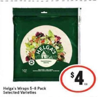IGA Helga's Wraps 5-8 Pack Selected Varieties offer
