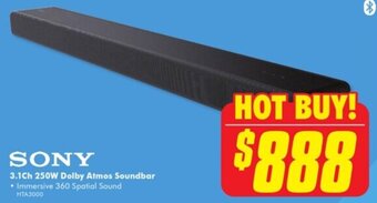 The Good Guys SONY 3.1Ch 250W Dolby Atmos Soundbar offer
