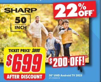 The Good Guys SHARP 50" UHD Android TV 2023 offer