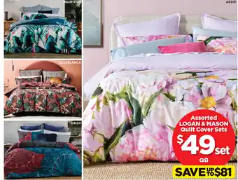 Spotlight Assorted LOGAN & MASON Quilt Cover Sets offer