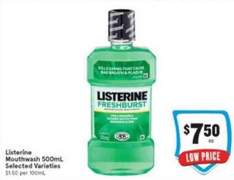 IGA Listerine Mouthwash 500ml offer