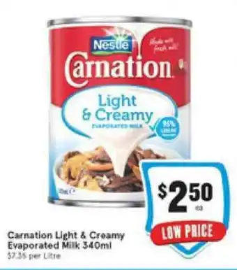 IGA Carnation Light & Creamy Evaporated Milk 340ml offer