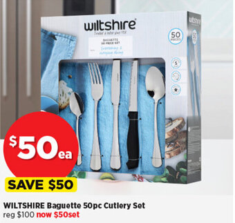 Spotlight WILTSHIRE Baguette 50pc Cutlery Set offer