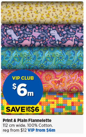 Spotlight Print & Plain Flannelette offer