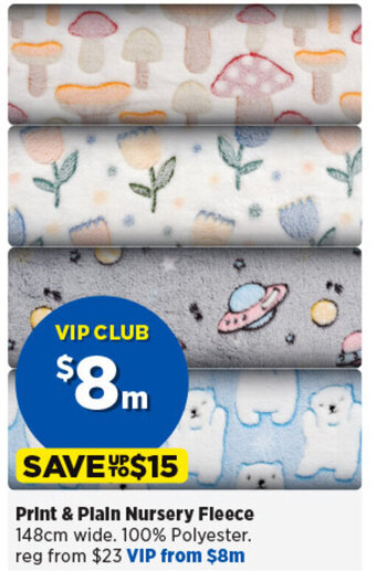 Spotlight Print & Plain Nursery Fleece offer