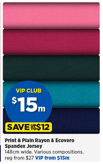 Spotlight Print & Plain Rayon & Ecovero Spandex Jersey offer