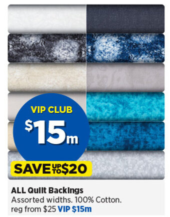 Spotlight ALL Quilt Backings offer