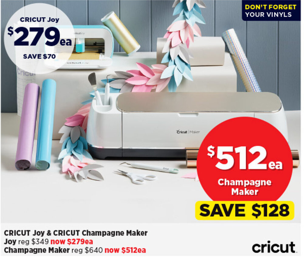 CRICUT Joy & CRICUT Champagne Maker Joy offer at Spotlight