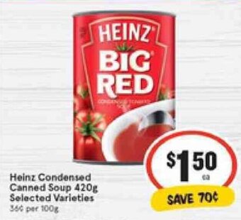 IGA Heinz Condensed Canned Soup 420g offer