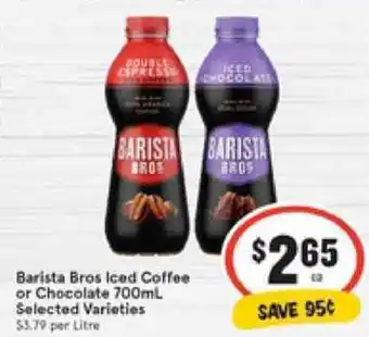 IGA Barista Bros Iced Coffee or Chocolate 700ml offer