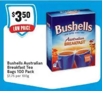 IGA Bushells Asutralian Breakfast Tea Bags 100 Pack offer