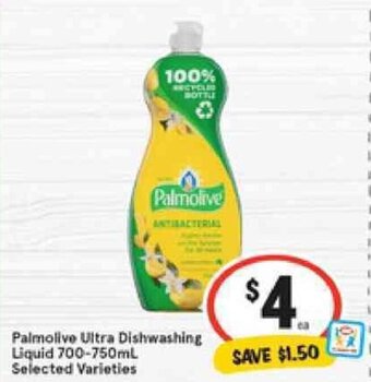 IGA Palmolive Ultra Dishwashing Liquid 700-750ml offer