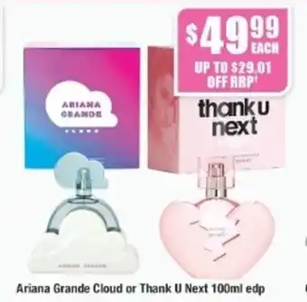 Chemist Warehouse Ariana Grande Cloud or Thank U Next 100ml edp offer