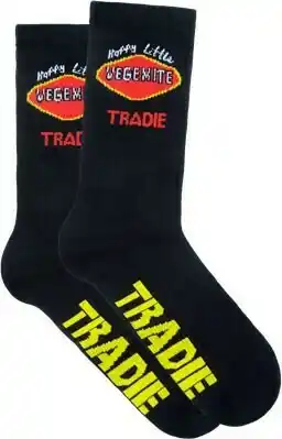 BIG W Tradie Mens Vegemite Crew Socks - Black offer
