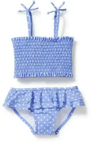 Wave Zone Girls Shirred Tankini with REPREVE® Recycled Polyester - Blue
