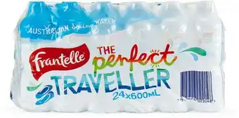 BIG W Frantelle 24-Pack Spring Water 600ml offer