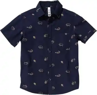 BIG W K-D Boys Short Sleeve Organic Cotton Shirt - Navy offer