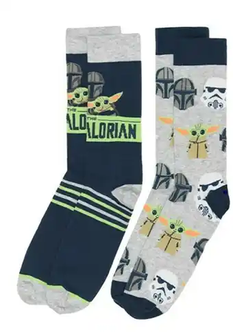 BIG W Star Wars The Mandalorian Mens 2-Pack Socks - Blue & Grey offer
