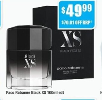 Chemist Warehouse Paco Rabanne Black XS 100ml edt offer