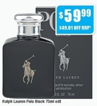Chemist Warehouse Ralph Lauren Polo Black 75ml edt offer