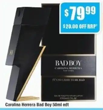Chemist Warehouse Carolina Herrera Bad Boy 50ml edt offer