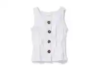 BIG W Brilliant Basics Kids Button Up Rib Tank Tops Sizes 1-7 - White offer