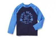 BIG W Wave Zone Kids Long Sleeve Rashies with Repreve Recycled Polyester Sizes 1-7 - Navy & Blue offer