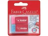 Officeworks Faber-Castell Faber Castell Dust-Free Eraser 2 Pack Blue/Pink offer