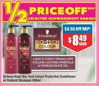Schwarzkopf Bio-Tech Colour Protective Conditioner or Radiant Shampoo 500ml 500ml