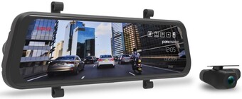 Autobarn Parkmate 9.6” clip on rearview mirror with dual dvr & reverse camera monitor offer